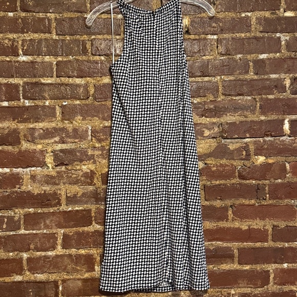 MICHAEL Michael Kors Black & White Pattern Gold Hardware Midi Dress Size S - Picture 4 of 12